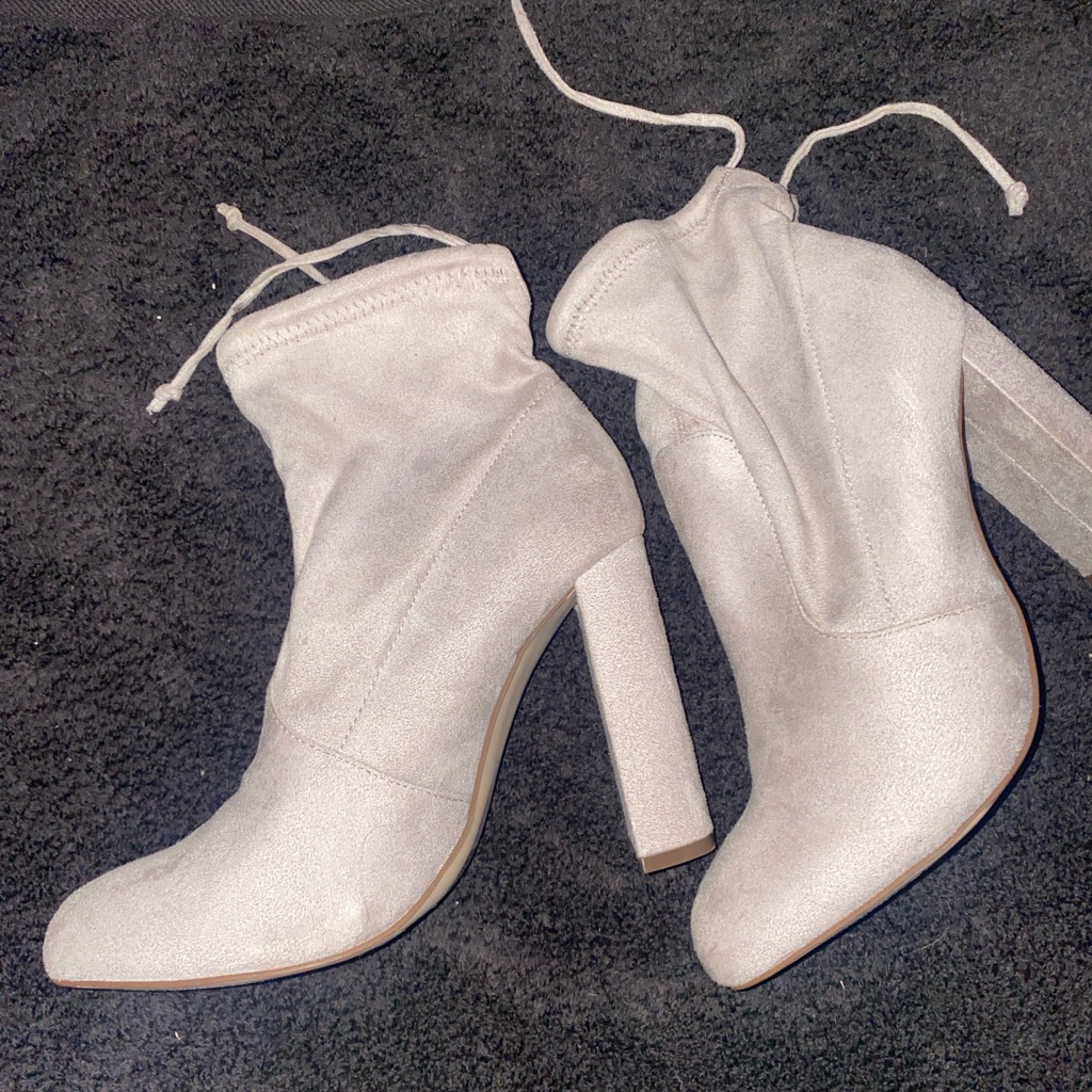 Aldo Cream Heeled Boots
